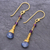 Vergoldete Kyanit- und Amethyst-Baumelohrringe, 'Ocean Tears - 24 Vergoldete Ohrringe aus Kyanit und Amethyst