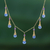 Gold plated kyanite and amethyst waterfall necklace, 'Ocean Tears' - 24k Gold Plated Gemstone Waterfall Necklace