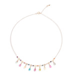 Tourmaline waterfall necklace, 'Colorful Array' - Natural Tourmaline 24k Gold Plated Waterfall Necklace