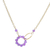 Gold plated amethyst pendant necklace, 'Two Circles United' - 24k Gold Plated Two Circle Amethyst Pendant Necklace (image 2a) thumbail