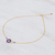 Gold plated amethyst pendant necklace, 'Two Circles United' - 24k Gold Plated Two Circle Amethyst Pendant Necklace (image 2c) thumbail