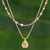 Gold plated tourmaline beaded necklace, 'Color of Nature' - Gold Plated Tourmaline and Hematite Necklace