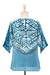 Cotton batik blouse, 'Blue Illusion' - Blue Cotton Batik Blouse Hand Crafted in Thailand (image 2c) thumbail