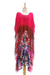 Cotton batik caftan, 'Fanfare in Fuchsia' - All Cotton Batik Caftan Dress in Fuchsia and Red (image 2b) thumbail