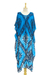 Cotton batik caftan, 'Thai Diamonds' - Peacock Blue Diamond Print Batik Caftan Dress (image 2c) thumbail