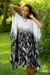 Cotton batik caftan, 'Raining Leaves' - Asymmetrical Batik Cotton Caftan Dress thumbail