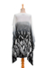 Cotton batik caftan, 'Raining Leaves' - Asymmetrical Batik Cotton Caftan Dress (image 2e) thumbail