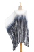 Cotton batik caftan, 'Black Rain' - Hand Painted Black and White Batik Caftan Dress (image 2d) thumbail
