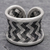 Sterling silver wrap ring, 'Dark Path' - Matte and Oxidized Woven Silver Band Ring thumbail