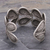Silbernes Manschettenarmband - Geflochtenes herzförmiges Manschettenarmband aus 950er Silber