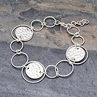 Silver link bracelet, 'Outer Galaxy' - Contemporary 950 Silver Link Bracelet