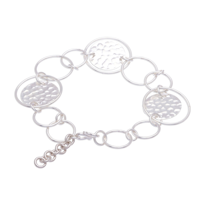 Silver link bracelet, 'Outer Galaxy' - Contemporary 950 Silver Link Bracelet