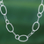 Long silver link necklace, 'Lanna Links' - Extra Long 950 Silver Hammered Link Necklace (image 2) thumbail