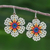 Beaded dangle earrings, 'Lanna Bloom in Light Green' - Light Green Beaded Flower Dangle Earrings (image 2) thumbail
