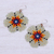 Beaded dangle earrings, 'Lanna Bloom in Light Green' - Light Green Beaded Flower Dangle Earrings (image 2b) thumbail