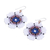 Beaded dangle earrings, 'Lanna Bloom in White and Blue' - White and Blue Beaded Flower Dangle Earrings
