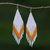 Perlenohrringe mit Wasserfall - Weiße und orange lange Perlen-Wasserfall-Ohrringe