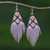 Beaded waterfall earrings, 'Lanna Cascade in Purple' - Purple Beaded Waterfall Earrings Handmade in Thailand (image 2) thumbail