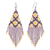 Beaded waterfall earrings, 'Lanna Cascade in Purple' - Purple Beaded Waterfall Earrings Handmade in Thailand thumbail