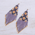 Beaded waterfall earrings, 'Lanna Cascade in Purple' - Purple Beaded Waterfall Earrings Handmade in Thailand (image 2b) thumbail