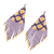 Beaded waterfall earrings, 'Lanna Cascade in Purple' - Purple Beaded Waterfall Earrings Handmade in Thailand (image 2c) thumbail