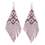 Beaded waterfall earrings, 'Lanna Cascade in Pink' - Pink/Multi Long Beaded Waterfall Earrings thumbail