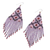 Beaded waterfall earrings, 'Lanna Cascade in Pink' - Pink/Multi Long Beaded Waterfall Earrings (image 2c) thumbail