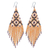 Beaded waterfall earrings, 'Lanna Cascade in Orange' - Long Beaded Waterfall Earrings with Sterling Hooks