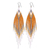 Beaded waterfall earrings, 'Lanna Arrow in Orange' - Extra Long Beaded Orange Waterfall Earrings
