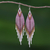 Beaded waterfall earrings, 'Lanna Arrow in Lilac' - Bohemian Style Long Beaded Waterfall Earrings thumbail