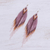 Beaded waterfall earrings, 'Lanna Arrow in Lilac' - Bohemian Style Long Beaded Waterfall Earrings (image 2b) thumbail