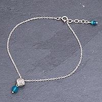 925 Sterling Silver Polished Beads w//Dangle Clover Ankle Bracelet Anklet 9 w//1 Extender