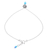 Quartz and sterling silver charm anklet, 'Chiang Mai Fish' - Fish Charm Sterling Silver and Quartz Anklet