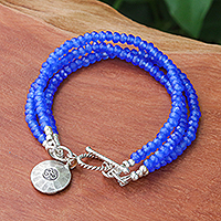 Featured review for Quartz beaded bracelet, Ever Blue