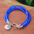 Quartz beaded bracelet, 'Ever Blue' - 950 Silver and Blue Quartz Beaded Bracelet (image 2) thumbail