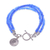Quartz beaded bracelet, 'Ever Blue' - 950 Silver and Blue Quartz Beaded Bracelet