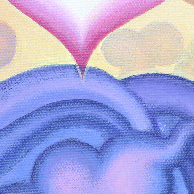 'A Lotus' - Buddhist Lotus Acrylic on Canvas Painting