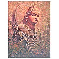 'Intelligence' - Original Impressionist Gandhara Buddha Painting
