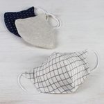 Hemp and cotton face masks, 'Quiet Spirit' (set of 3) - 1 Hemp and 2 Cotton Handcrafted Thai Face Masks (set of 3)