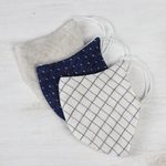 Hemp and cotton face masks, 'Quiet Spirit' (set of 3) - 1 Hemp and 2 Cotton Handcrafted Thai Face Masks (set of 3)