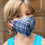 Hemp and cotton face masks, 'Spirit of the Sea' (set of 3) - Three Handcrafted Thai Face Masks-1 Hemp and 2 Blue Cotton