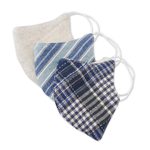Hemp and cotton face masks, 'Spirit of the Sea' (set of 3) - Three Handcrafted Thai Face Masks-1 Hemp and 2 Blue Cotton