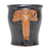 Keramikbecher - Handgefertigter Elefantenbecher aus brauner und schwarzer Keramik