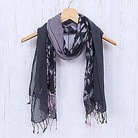 Cotton scarves, 'Galaxy of Love' (pair)