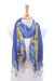 Cotton scarves, 'Wave of Love' (pair) - Pair of Cotton Tie-Dye Scarves in Blue and Yellow (image 2a) thumbail