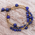 Lapis lazuli and brass beaded bracelet, 'Natural Wonders' - Blue Lapis Lazuli and Brass Beaded Bracelet (image 2) thumbail