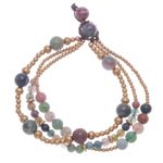 Agate and brass beaded bracelet, 'Natural Wonders' - Multicolored Agate and Brass Beaded Bracelet