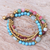 Multi-gemstone and brass beaded bracelet, 'Bohemian Melange' - Multi-gemstone Beaded Bracelet with Ringing Brass Bells (image 2) thumbail