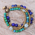 Serpentine and lapis lazuli beaded bracelet, 'Bohemian Melange' - Handmade Beaded Bracelet with Lapis Lazuli and Serpentine (image 2) thumbail