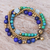 Serpentine and lapis lazuli beaded bracelet, 'Bohemian Melange' - Handmade Beaded Bracelet with Lapis Lazuli and Serpentine (image 2b) thumbail